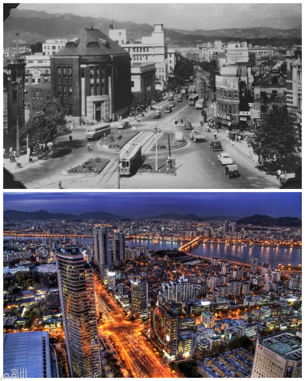 سول , كوريا الجنوبية في عام 1950 والآن