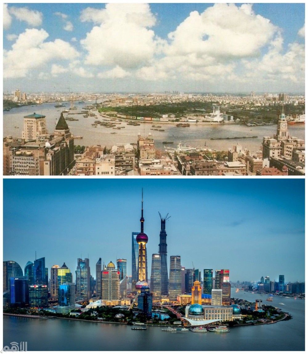 شانغهاي , الصين في عام 1990 والآن